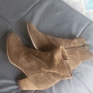 Vince Camuto Brown Heeled Boots with Western Flair